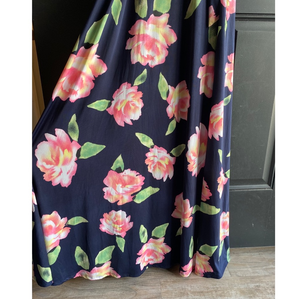 Floral 3/4 Sleeve Faux Wrap Maxi Dress Size Medium - Picture 5 of 6